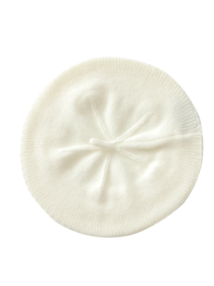 

CHICUU Autumn Winter Women's 100% Cashmere Knit Beret Hats Soft Keep Warm Hats Fashion Grace Style Cashmere Knitwear Hats