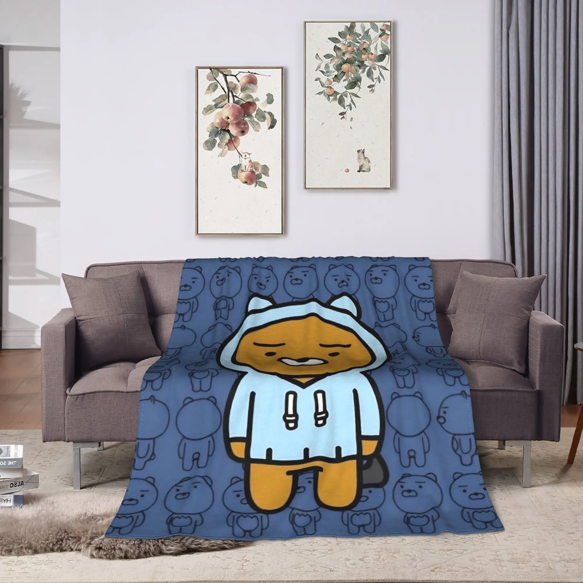 K-Kakaos F-Friends Ryan Blanket  Super Soft Fashion Plush Bedding Throws For Outdoor Travel Office Flannel Bedspread Bed Cover