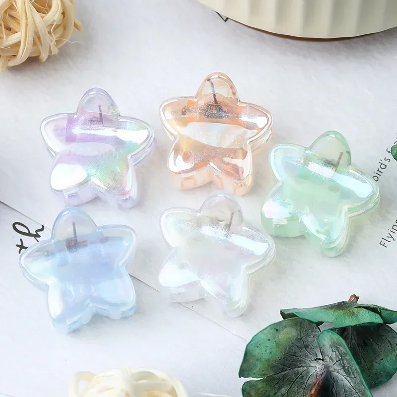 Small Size Star Hair Claw Clamp Women Korean Fashion Headdress Mini Colorful Hairpin Girl Bangs Clip Claw Women Hair Accessories