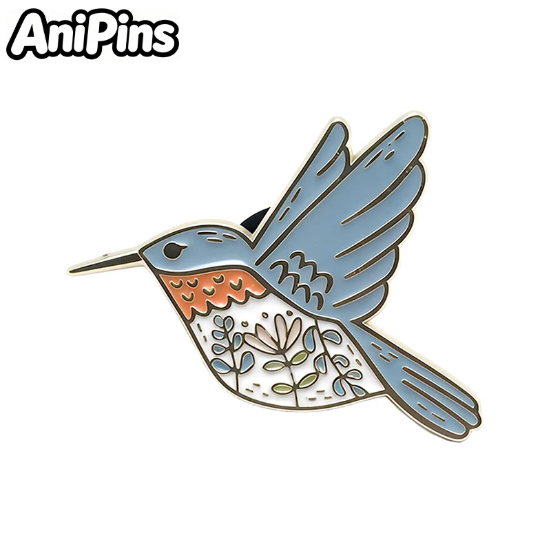 AniPins Lovely Animal Pins 10-design Enamel Cat Bird Animal Fish Tiger Metal Brooch Pin For Backpack Clothes Lapel Badge Gifts - view 4