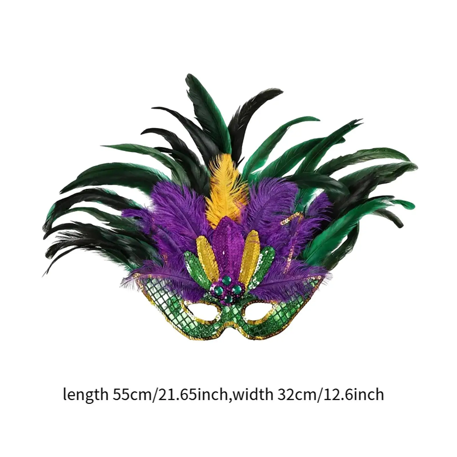 Máscara de baile decoração pena artificial máscara de festa acessório traje para carnaval fantasia vestido carnaval festival mostrar