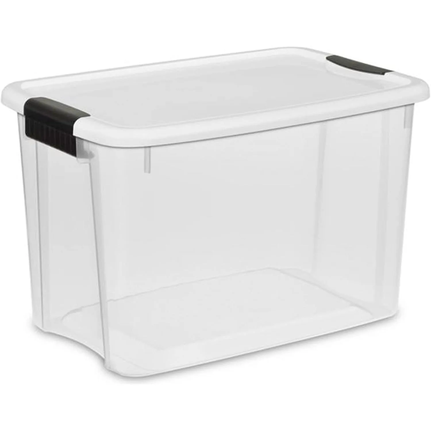 6-Pack Stackable Storage Bin with Lid, Clear Plastic Design, 30 Quart