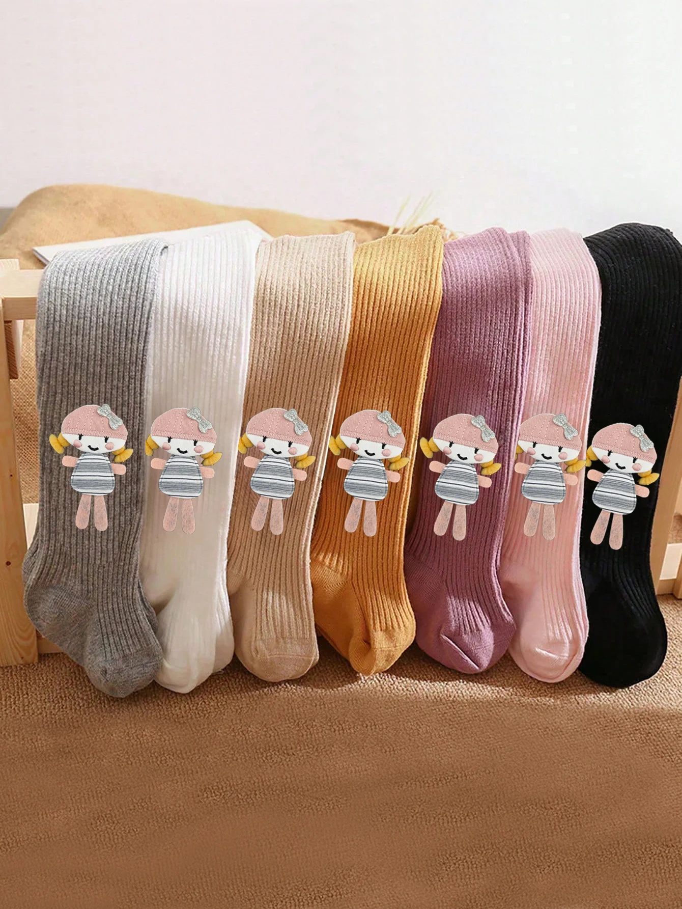 1 Pair of Cute Girl Decorative Fine Striped Tight-Fitting Pantyhose, Soft Cute Anti-Slip Leggings for Girls Aged 1-12 for Daily Wear