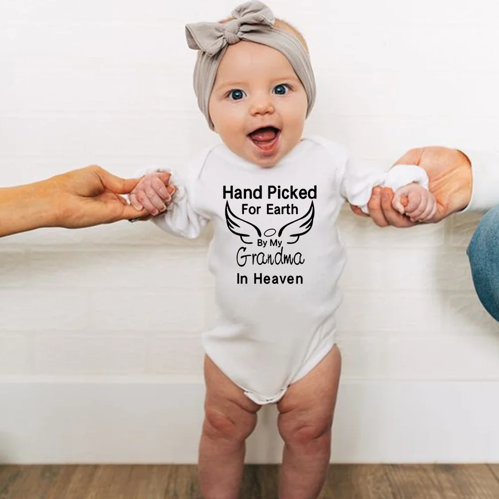 I Love My Grandma and Grandpa Baby Bodysuit Cute Newborn Baby Rompers Autumn Long Sleeve Bodysuits Baby Boy Girl Clothes