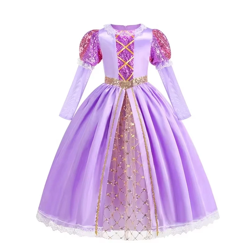 Girls Rapunzal Princess Dress Girls Halloween Cosplay Ball Gown Carnival Party Costume Disguise Kids Outfit Kids Clothes