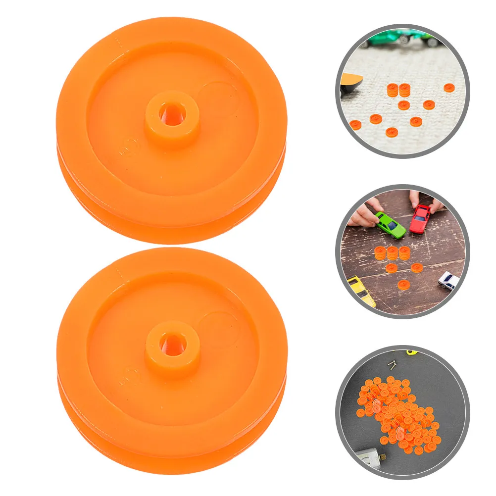 

50Pcs Plastic Pulley Compact Miniature Mute Design for DIY Rc Car Plane Mechanical Projects Craft Wheels Replacement Parts