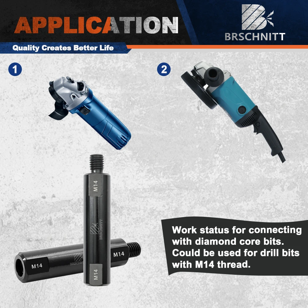 BRSCHNITT 1/2 Stück M14 Verlängerungsstangenadapter, Verlängerung M14 – Detail 3