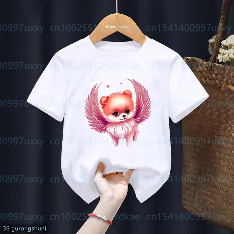 

T-Shirt For Girls Cute Angel Hamster Animal Print Children'S Clothing For Boys Fashion Girls Clothes Funny Children'S Tshirts