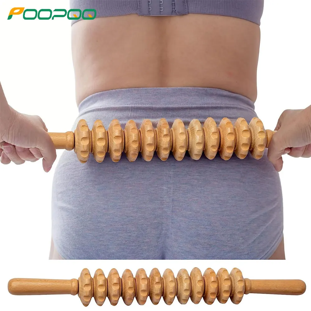 Wood Therapy Massage Tool, Massage Roller Relax Muscles, Relieve Soreness & Lymphatic Drainage, Body Sculpting,100% Natural Wood