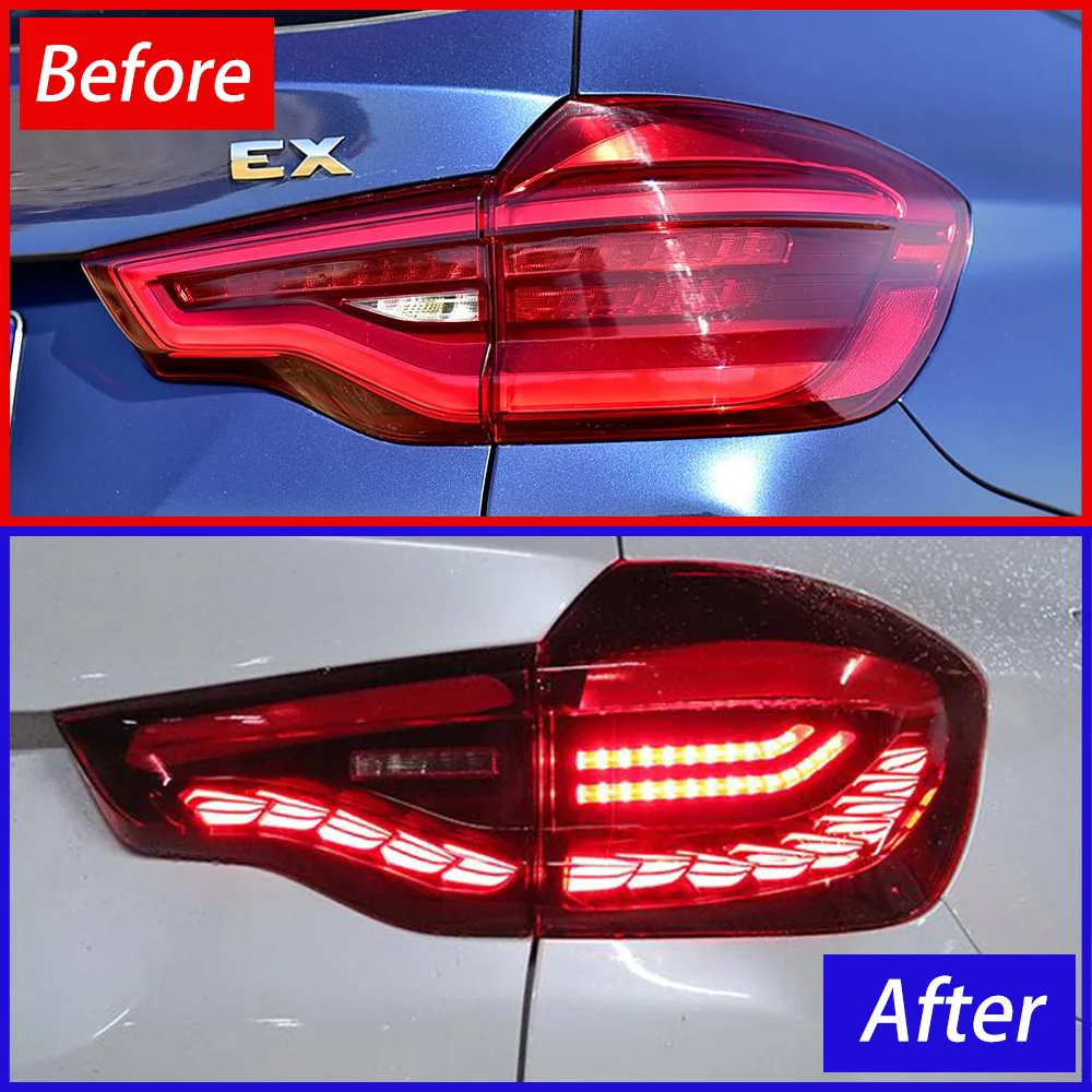 For X3 G01 G08 25i 28i 30i 2018-2021 Car Taillights Assembly Upgrade LED Dynamic Dragon Scale Taillight Tool Accessories