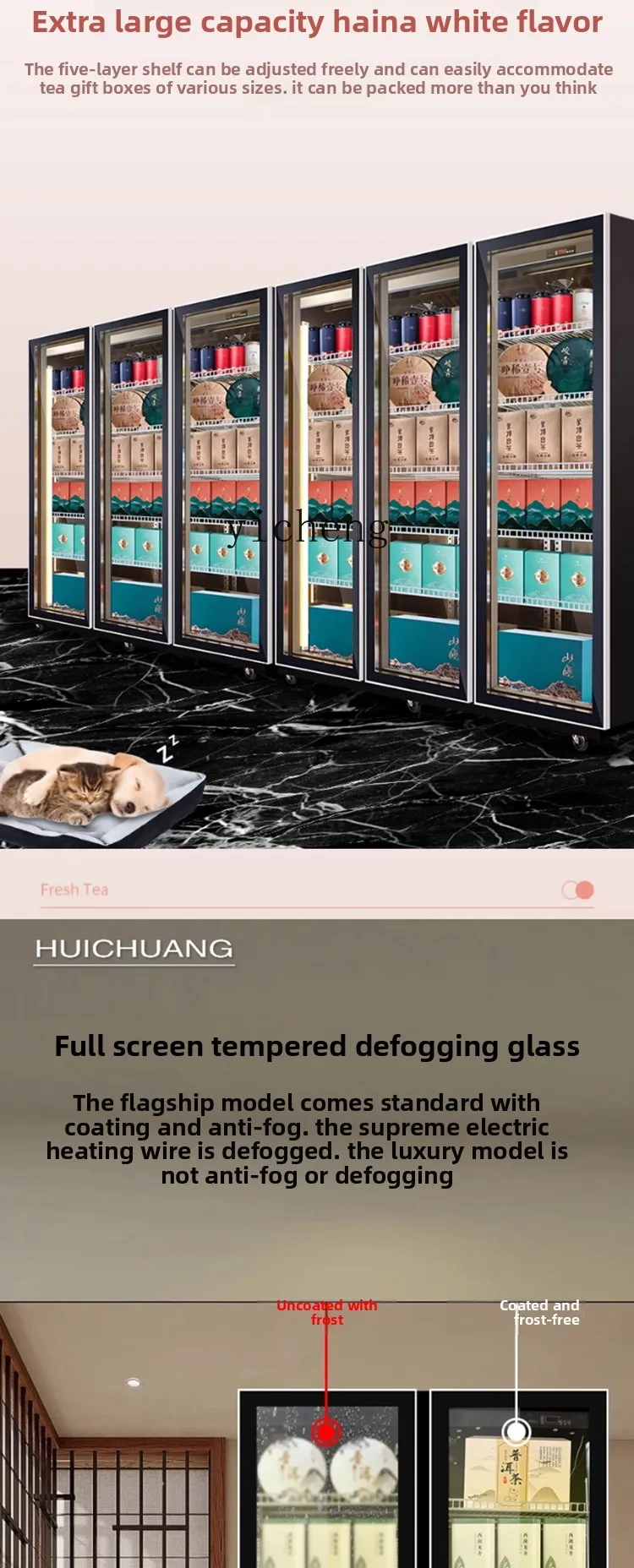 LX Tea Refrigerated Fresh-keeping Cabinet Storage Special Three-door Freezer Display Cabinet