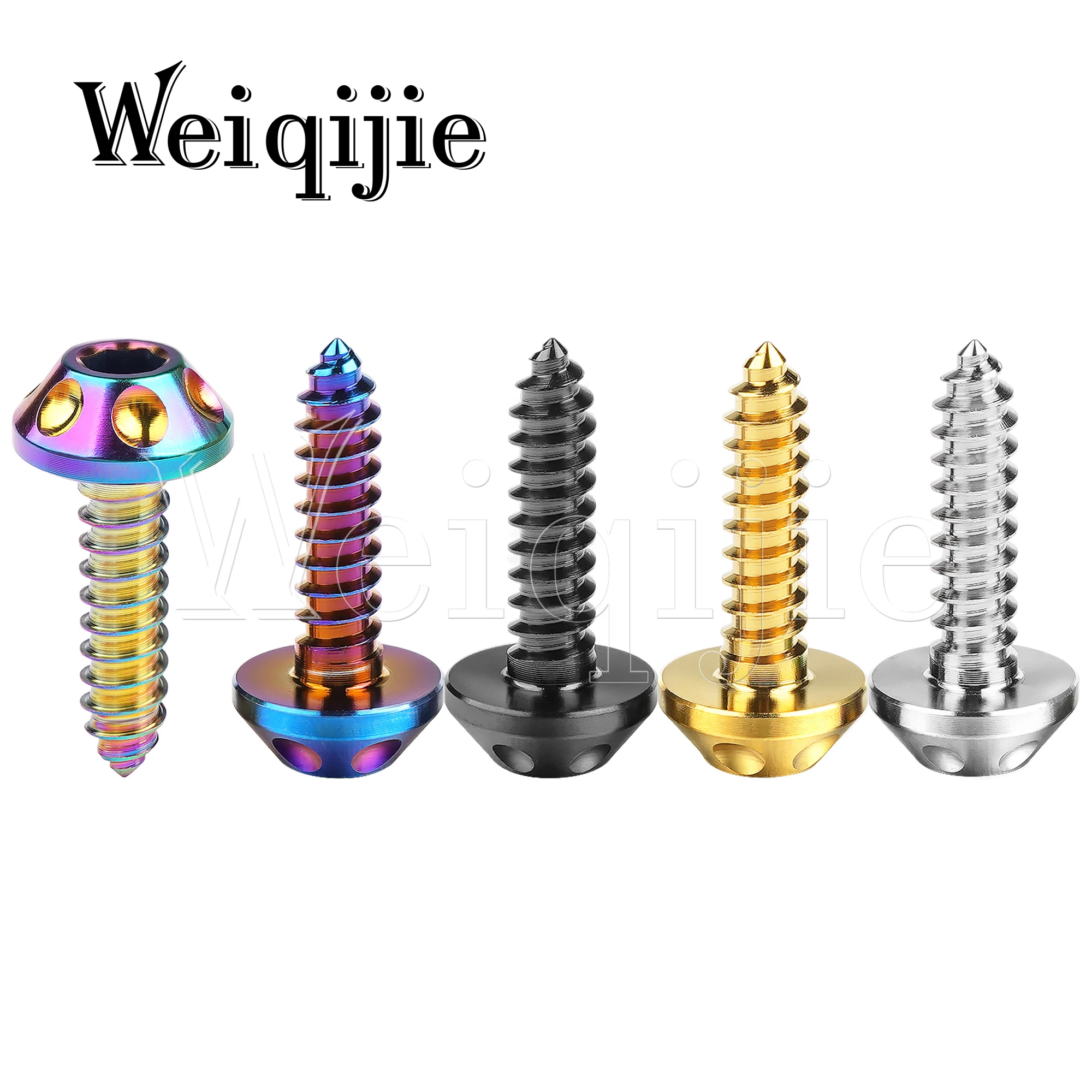 Weiqijie 4 قطعة التيتانيوم الترباس M5x20mm الذاتي التنصت زر عرافة رئيس مسامير الترباس ل دراجة نارية سيارة