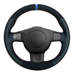 Car Steering Wheel Cover DIY Hand-stitched Black Genuine Leather Suede For Seat Leon (Mk2) 2006-2008 Ibiza (6L) 2007