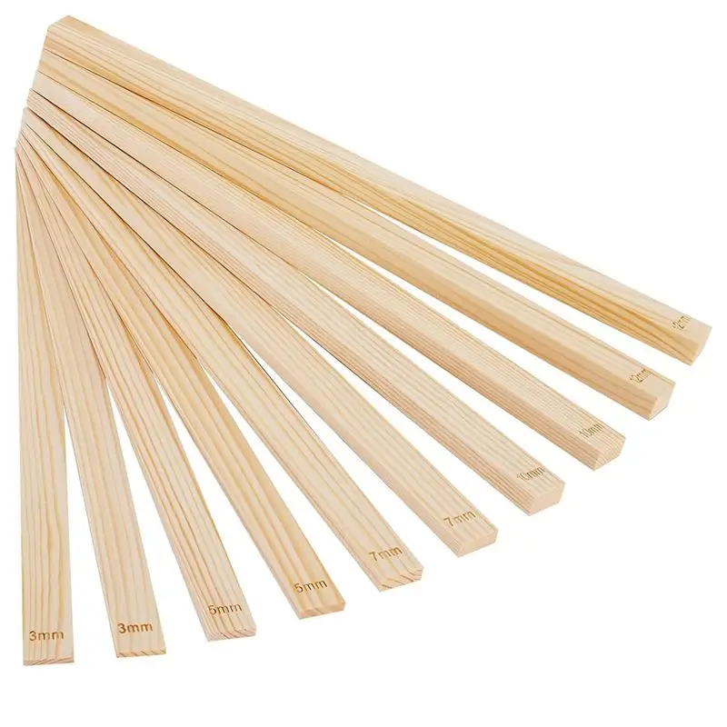 10 Pcs Pottery Rolling Mud Stick Guide Set, 5 Size Mudboard Wooden Strips–Pottery Teaching Tool With Clay Tools Highly Recommend