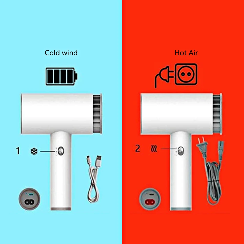 Portable Hairdryer Diffuser Constant Practical Smart Cordless Mini Hair Dryer Salon Hairdressing Utensils