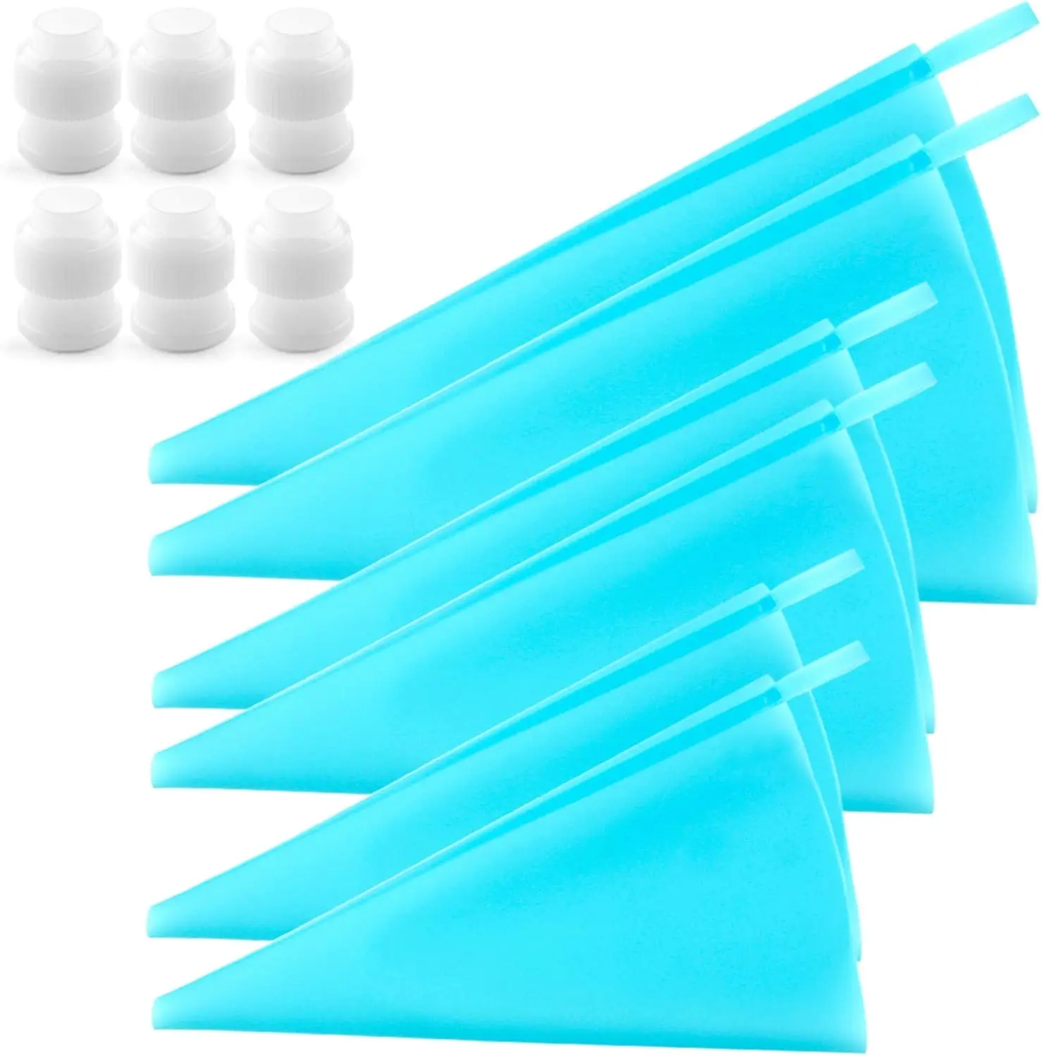 

Reusable Silicone Pastry Bags 3 Sizes with 6 Couplers for Baking Cookie Cake Decorating