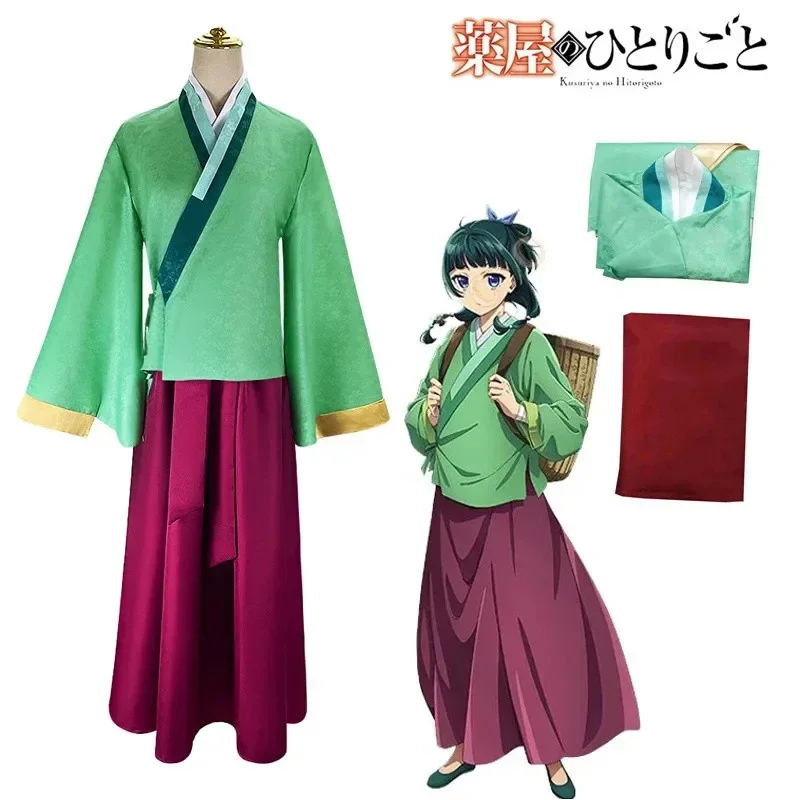 Maomao Cosplay Costume perruque Anime l'apothicaire journaux robe jupe haut vert Kusuriya pas Hitorigoto Halloween pour les femmes