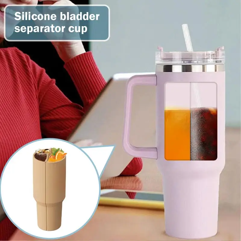 

Solid Cup Drink Separator Reusable Liner For Cold Drink Separator Large Capacity Cold And Hot Coffee Bottle Silicone Insert