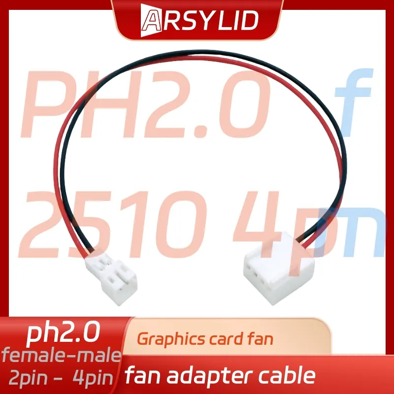 بطاقة الرسومات مروحة كابل محول PH2.0 XH2.54 2.0 مللي متر 2.5 مللي متر 2Pin 4Pin مروحة 20 سنتيمتر ذكر إلى أنثى دعم PWM