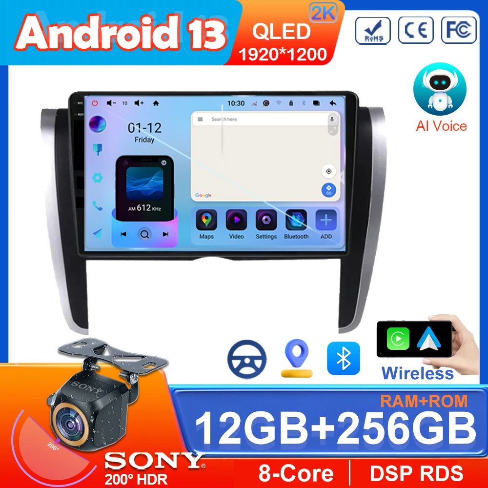 Android 13 para Toyota Allion Premio 2007 -2015 Radio Dvd para coche reproductor Multimedia estéreo Carplay navegación GPS Auto No CPU de 2din