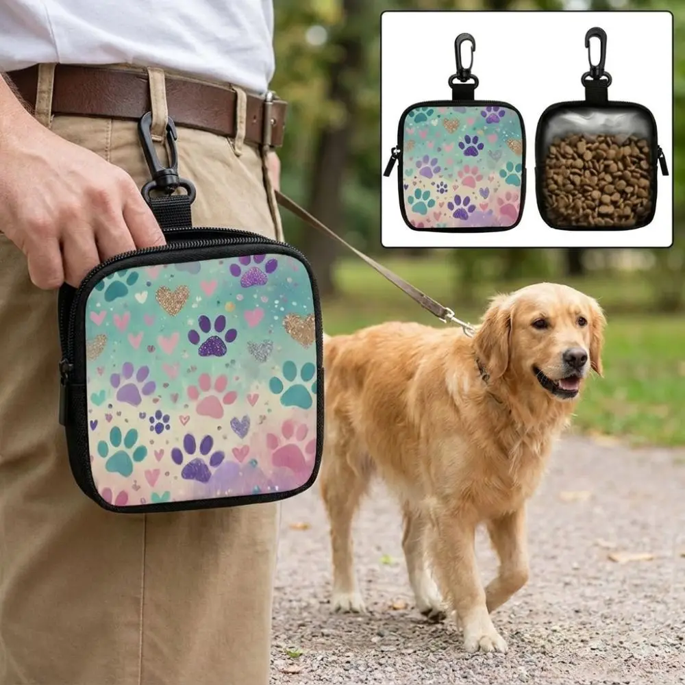 

Zipper Closure Pet Training Reward Bag Transparent Window with Hook Pet Treat Pouch Colorful Leak-Proof Dog Snack Bag