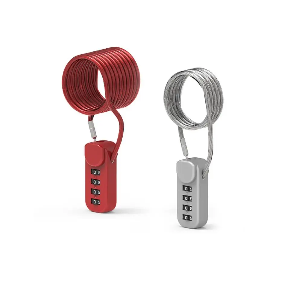 

Portable 4 Digit Combination Code Number Lock Wire Rope Anti-theft Cable Code Lock With Spring Coil Password Lock Suitcase