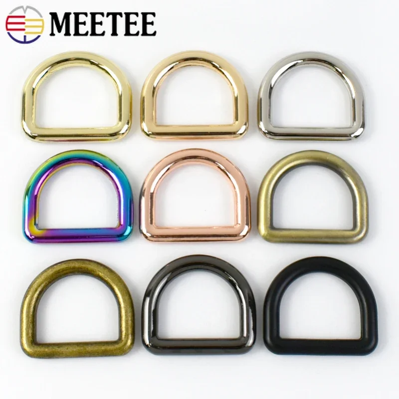 30Pcs 10-38mm Metal Buckle For Bag Strap D Ring Clasp Handbag Chain Connection Hooks Pet Collar Belt Buckles DIY Accessories