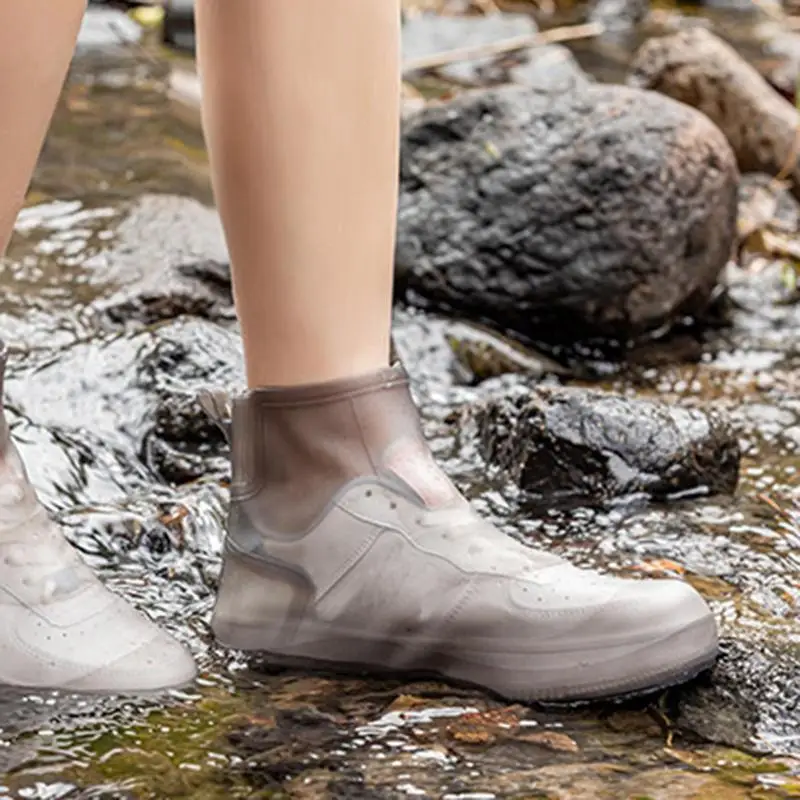 Waterdichte Siliconen Schoenhoezen Anti Slip Regenlaars Overschoenen Beschermend Voor Buiten Regenachtige Dag Herbruikbare Survival Camping Cover