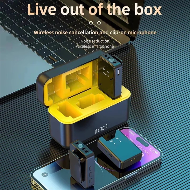 New!New Wireless Noise Cancellation Lavalier Microphone Portable Microphone Microphone For Iphone/Ipad/Android