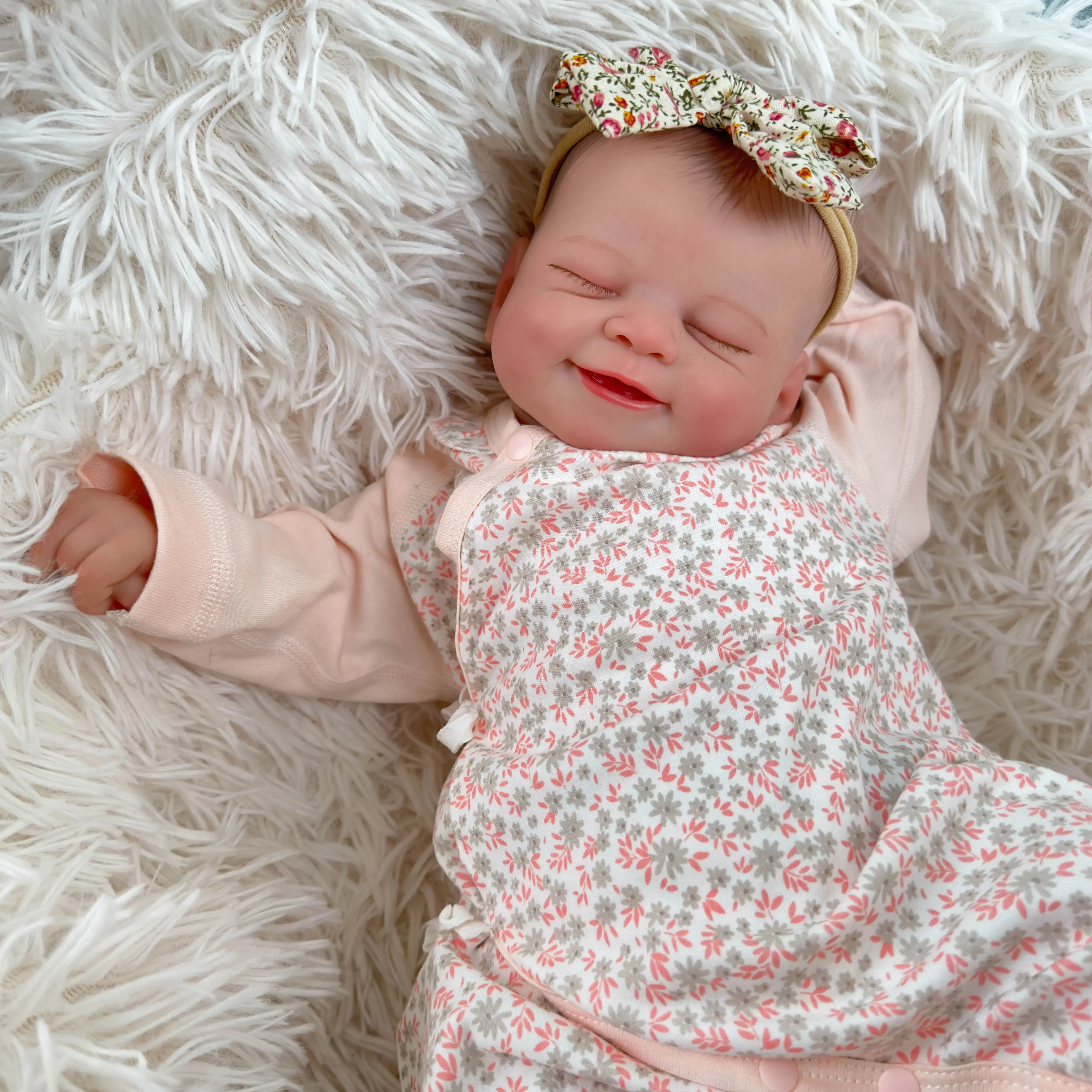 

19inch Already Painted Finished Reborn Baby Doll Alisha Same As Picture Lifelike Soft Touch 3D Skin Hand-Draw Hair Visible