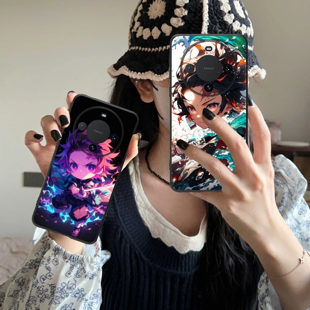 Demon Slayer Tanjiro Mobile Phone Case for Huawei Mate 60 50 40 30 20 10 Pro Plus Lite E 5G Black Soft Phone Cover Shell