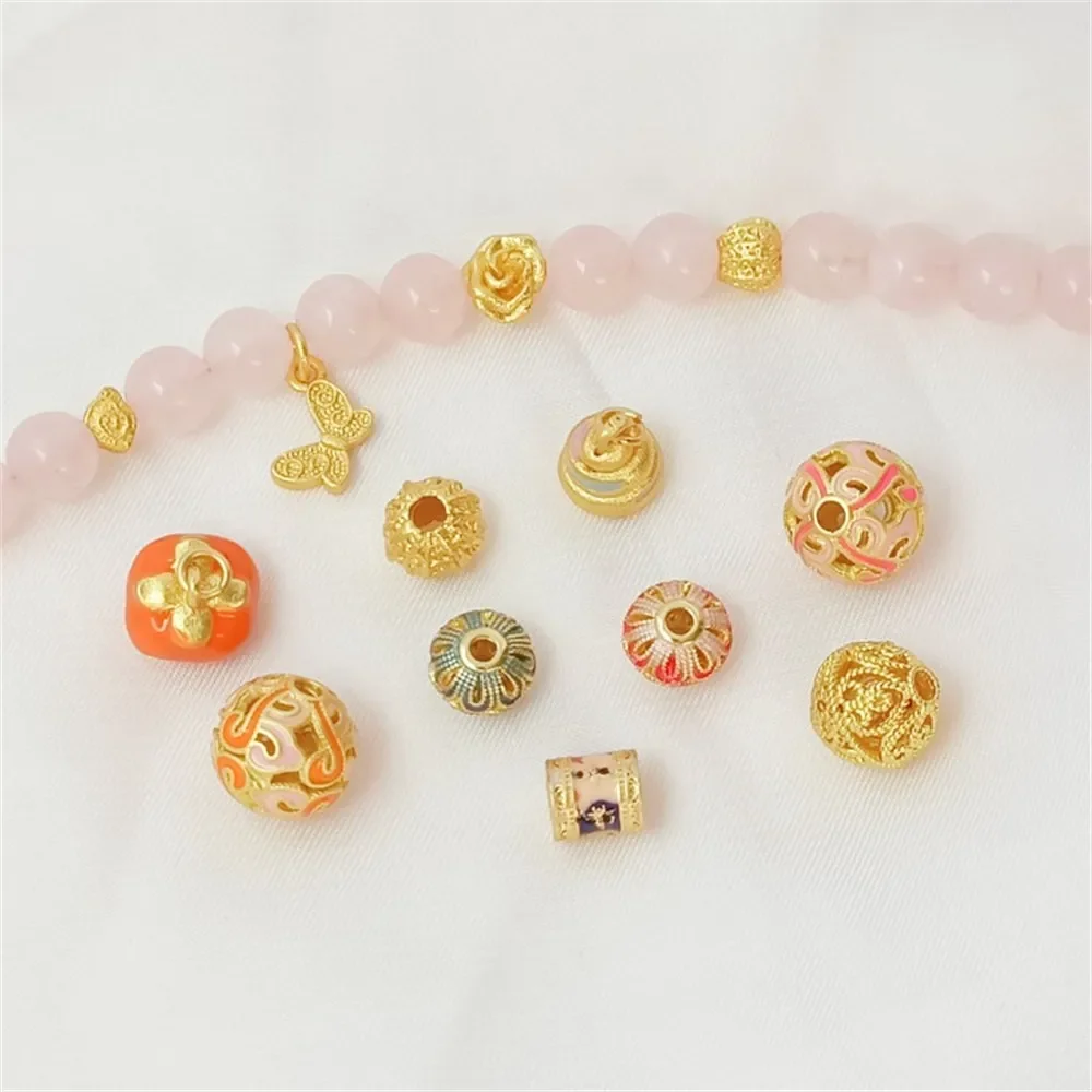 الرمال الذهب النفط يقطر الكرة المجوفة الصحن الطائر اللؤلؤ البرسيمون الميمون سحابة زهرة قوس قزح وقلادة على شكل فراشة الإكسسوار #1