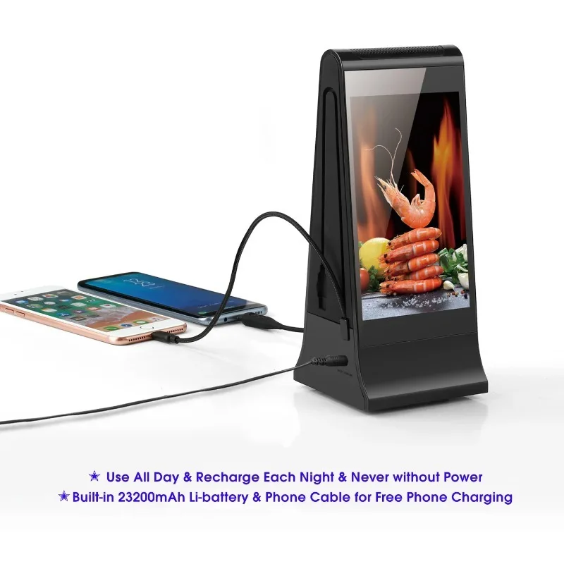 داخلي مزدوج 7 بوصة LCD تعمل باللمس واي فاي CMS التحكم عن بعد مطعم بار البنك الجدول عرض الإعلان لافتات رقمية