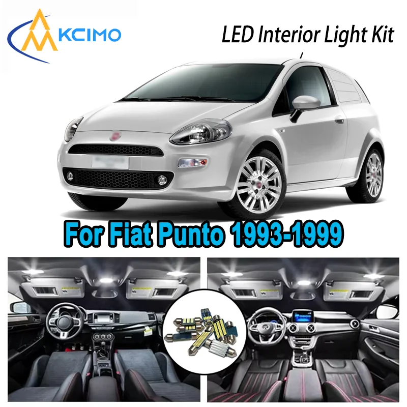 

Premium Bright LED Interior Light Kit for Fiat Punto 1993-1999 1994 1995 1996 1997 Dome Map Trunk Car Lamps with Canbus No Erro