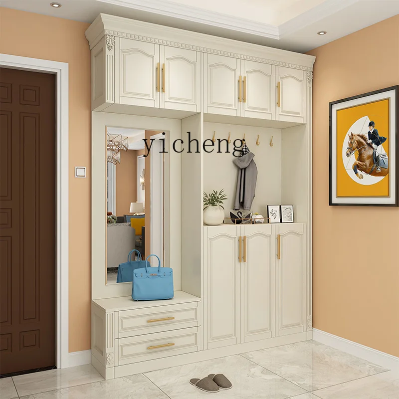 

LX Shoe Cabinet Integrated Wall-Mounted Home Entrance Hallway Cabinet Coat Cabinet Living Room