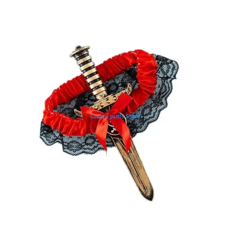 50LE BOWKNOT حزام الرباط للنساء حزام الرباط الفخذين لحفلات COSPLAY Party ملهى ليدي سيدة ديكورز #2