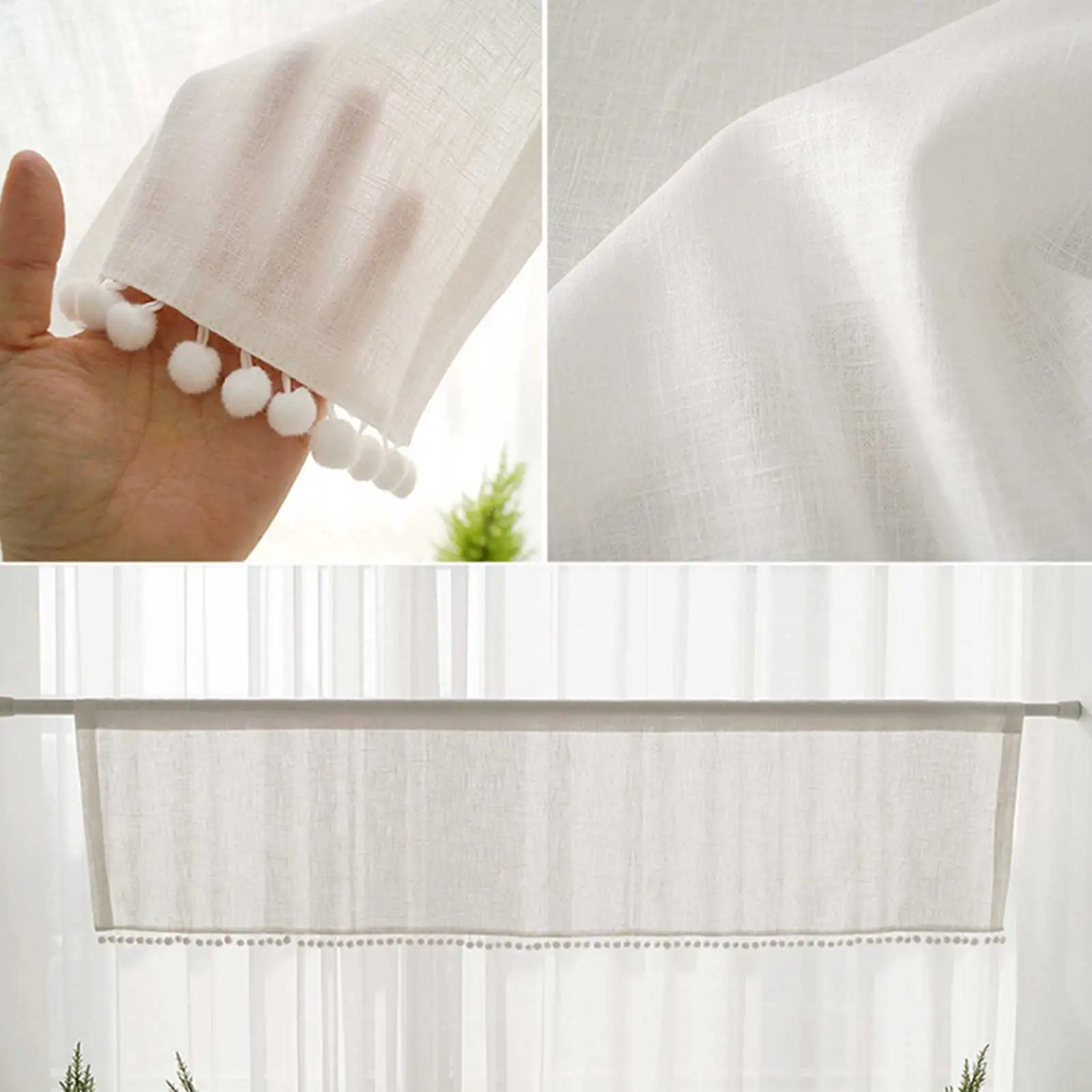 Cafe Short Curtains Rural Style Window Curtains Soft Lightweight Window Drapery for Cabinets Doors