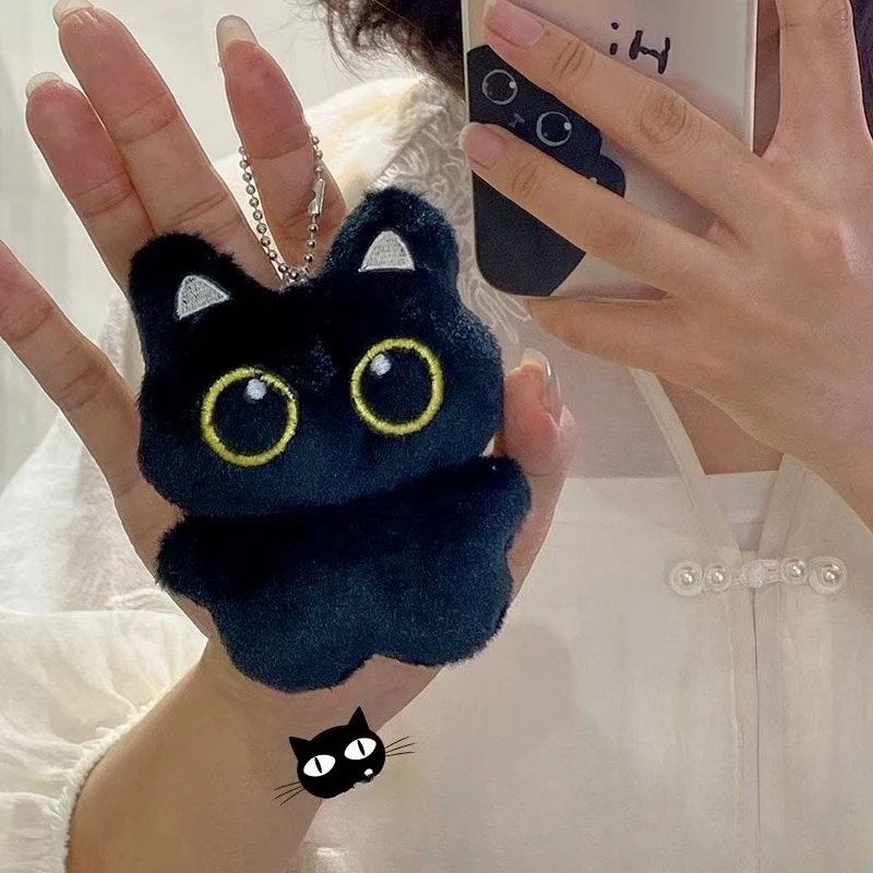 かわいい漫画の黒猫キーホルダー インス 韓国スタイルの荷物ペンダント 男の子と女の子への誕生日プレゼント