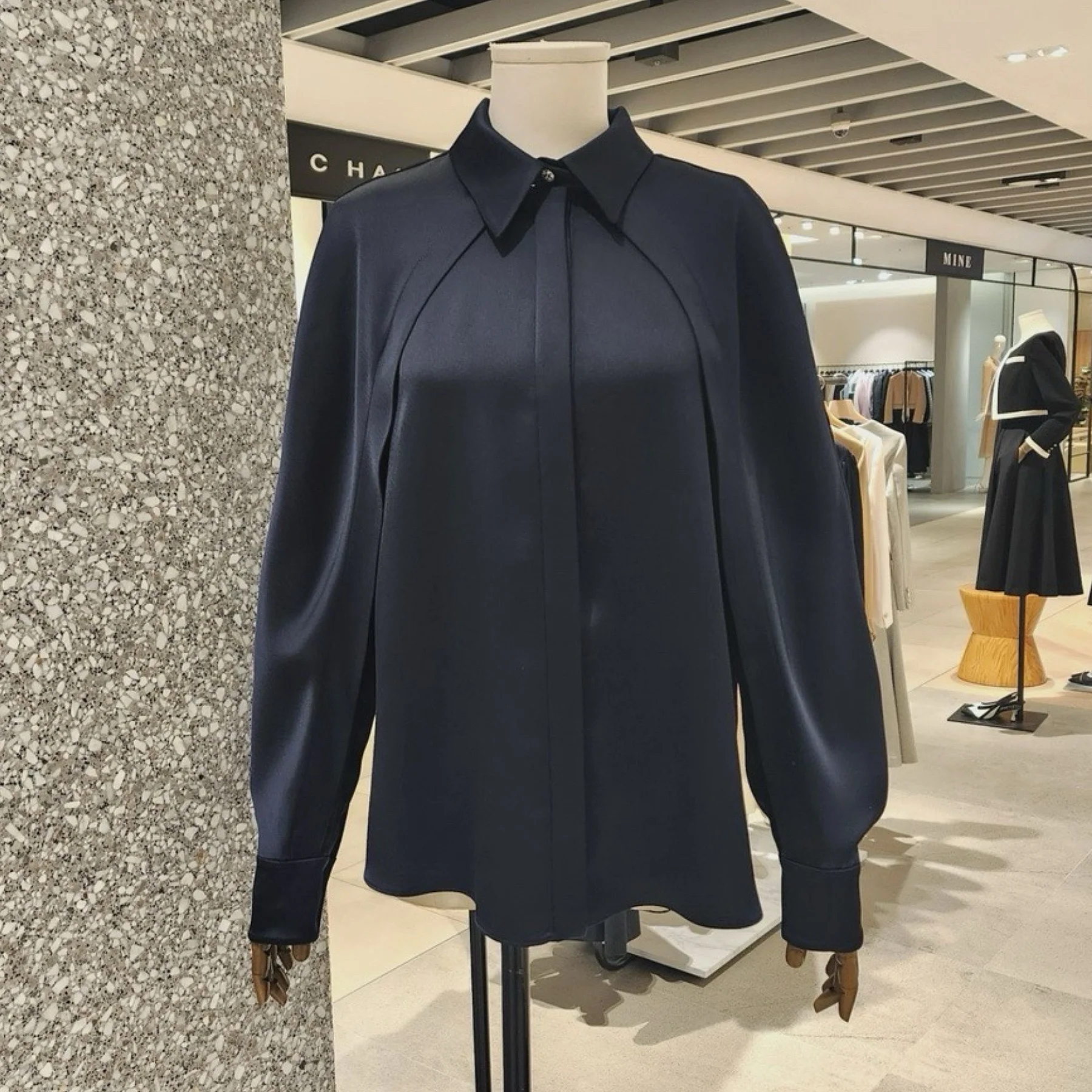 

JGOTT Korean Sle Removable Collar Sve Faion irt Glossy Fabric Spring Season Women's Premium Quali irt