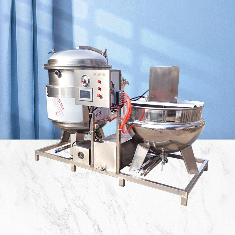Automatic vacuum sugar dipping integrated impregnation pickling pot, jelly beans, oranges, pears, potato sugar equipment
