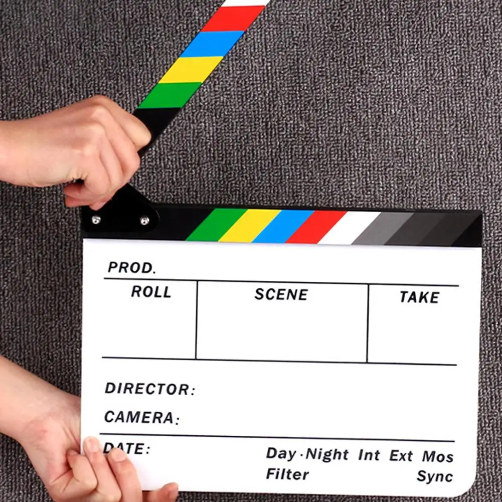 Colorful Director\'s Board Movie Clapperboard Creative Props Craft Film Photography Board Wooden Online Prop Store Cut Photo J4E4