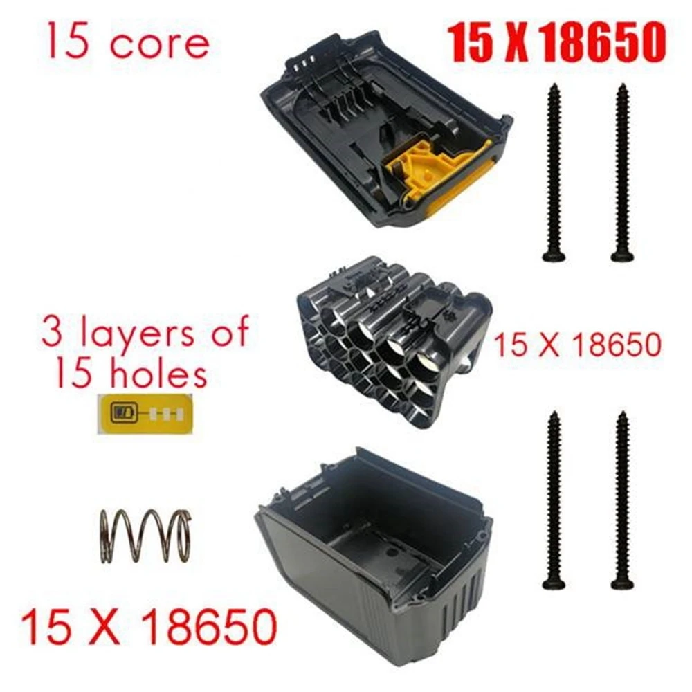 DCB200 15X18650 Li-Ion Battery Plastic Case Housing for DeWalt 18V 20V DCB203 DCB204