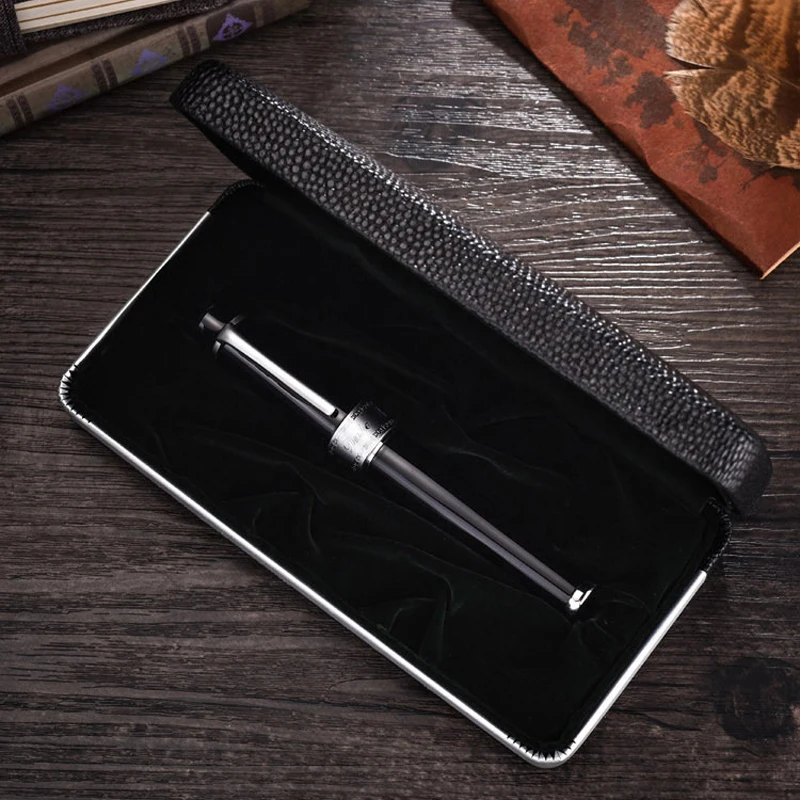 

Duke 2009 Black Charlie Chaplin Memory Metal Classic Big Size Heavy Rollerball Pen Silver Trim Professional Writing Tool ﻿