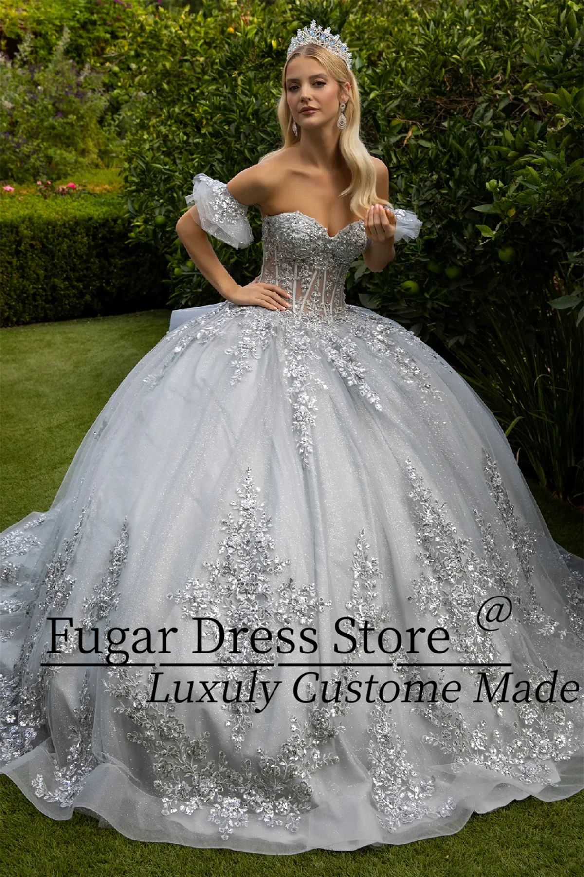 

Плотный корсет без бретелек мечтательной в форме сердца Quinceanera Независимая повязка на руку с рукавами Съемный задний галстук-бабочка Vestidos para Niñas