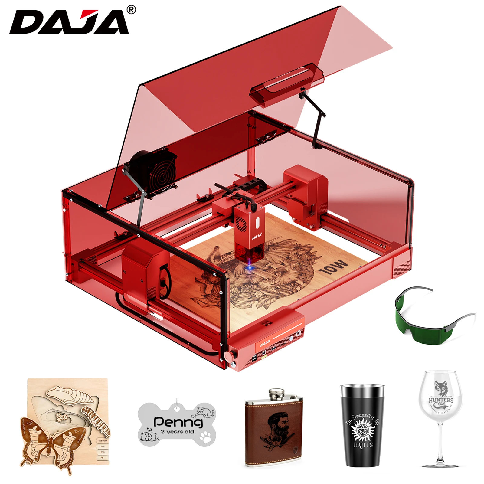 

New DAJA A6 Enclosed Laser Engraver Laser Engraving Machine Laser Cutter Engraving Machine for Wood/ Acrylic/Glass/Plastics