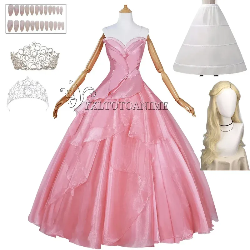 

★Bear's Home A Wicked Elphaba Cosplay Glinda Pink Princess Dress Witch Costume For Woman Girl Party Cospl *RR*9X*