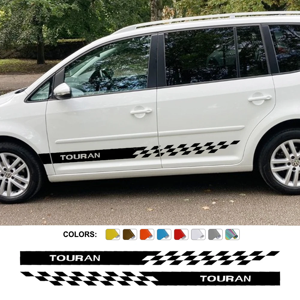 Adesivos para porta lateral de carro, para volkswagen vw golf touran facelift tsi tdi fsi t1 5t mpv, acessórios de ajuste esportivo, decalques de vinil para van