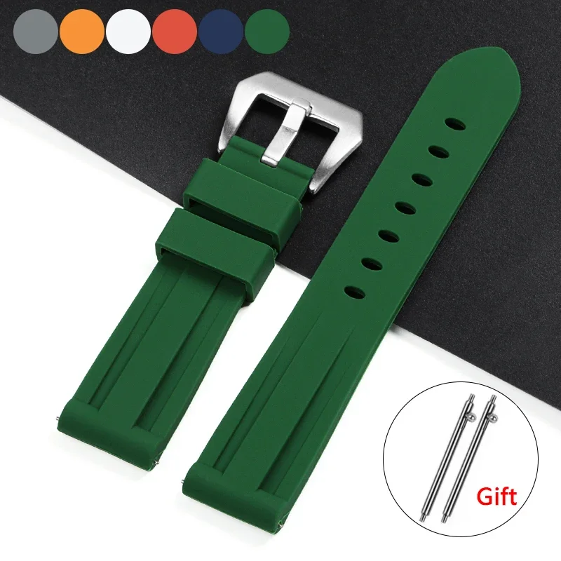 20mm 22mm 24mm 26mm Bracelet en Silicone pour Panerai pour Seiko Bracelet de montre étanche en caoutchouc Bracelet à dégagement rapide Bracelet universel