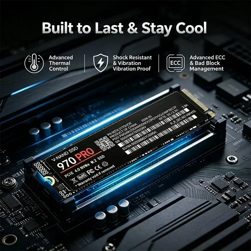 M.2 NVMe SSD 970 PRO 7300MB/s PCIe 4.0x4 Drive That Loads Games in Seconds for PS5 Laptop Desktop 500GB 1TB 2TB 4TB
