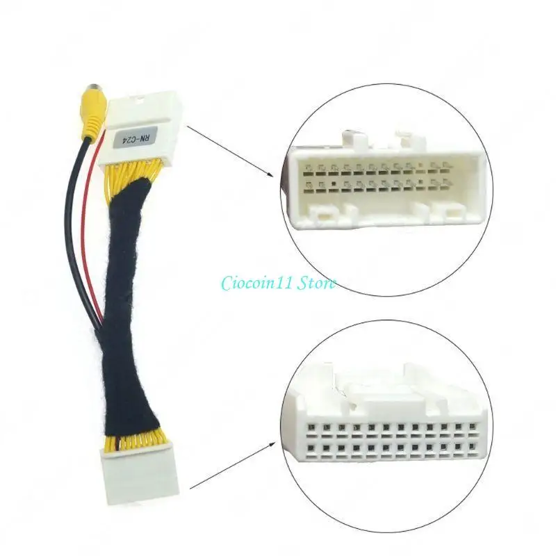 Y1UB Wearproof 24Pin Plug Car Stereo Radio RCA Output Wire Harness Cable for Renault